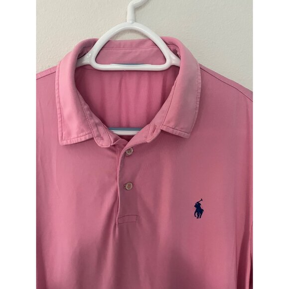 Ralph Lauren Mens Pink Polo Shirt Size L Cotton Blend - Picture 4 of 7